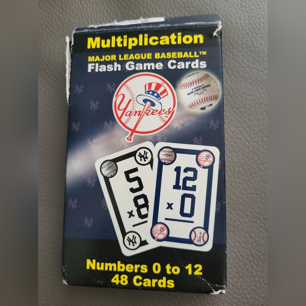MultiplicationMajor League Baseball New York Yankees 48 Flash Card Math